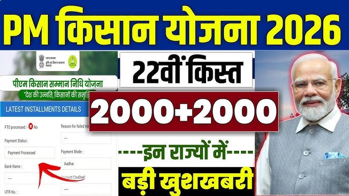 PM Kisan Yojana 22nd Installment Date 2026: सभी किसानों को आज से 22वीं किस्त के ₹2000 मिलना शुरू, ऐसे चेक करें स्टेटस